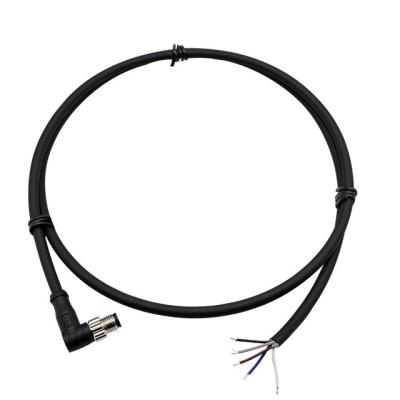 China M8 M12 Signal Connector Sensor Automotive Right Angle Cable 3 4 5 8 12 Pin IP67 Custom Waterproof Connector With Cable for sale