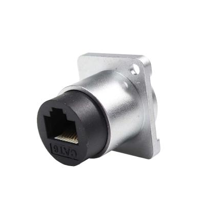 China Commercial D-Type Module Shielded Universal Extension RJ45 Cat6 Wall Socket Waterproof Connector for sale