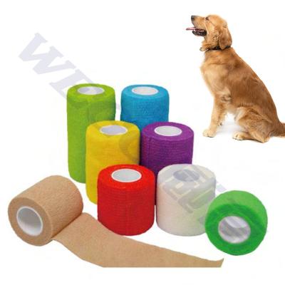 China Nonwoven Hospital Supply 4.5m Vet Colored Nonwoven Self Adhesive Medical Elastic Bandage With High Elastic And Strong Adhesive for sale