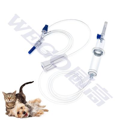 China Sterile PVC Pet Hospital Medical Infusion IV Set Y Disposable Port Infusion Set with Latex Tube and Drip Champer for sale