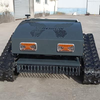 China Gasoline 4-Stroke Travel Speed ​​0~6Km/H Max Working 50 Degree Wireless Electric Radio Control Slope Mower for sale