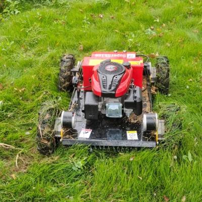 China 4-Stroke 200 Meters Bottom Control Speed ​​0~6Km/h Remote Powered Robot Lawn Mower For Hills for sale