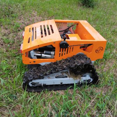 China Petrol 4-Stroke Distance 200M Sharp Mowing Blades Remote Control Track Mower for sale