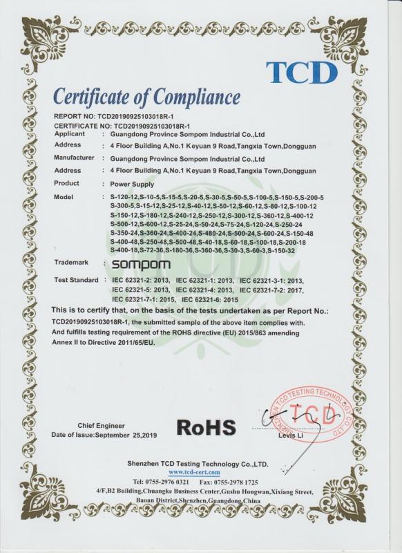 RoHS - Guangdong Province Sompom Industrial Co., Ltd.