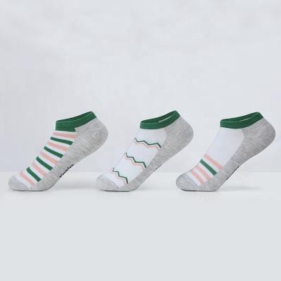 China Antibacterial Girls Cotton Ankle Summer Silver Stripe Fiber Anti Microbial Smellless Socks for sale