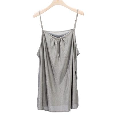 China Antibacterial 100% Silver Fiber Shielding Fabric EMF Shield Radiation Proof Pregnant Woman Slip Dress for sale