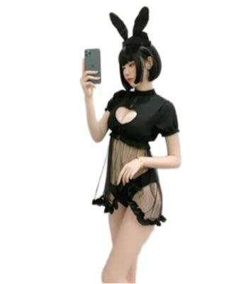 China QUICK DRY cosplay bunny ears lace and transparent hot tail lingerie-sexy for sale