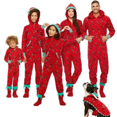 China Kids Matching Mommy and Me Christmas Family Outfits Warm QUICK DRY Print Parent-child Hood Jumpsuits Pajamas For Xmas Cute Winter for sale