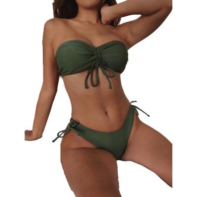 China 2022 summer women's micro crack bikini wholesale hot sale antibacterial sexy special solid color! crack! bikini swimwear models sexy women bikini for sale