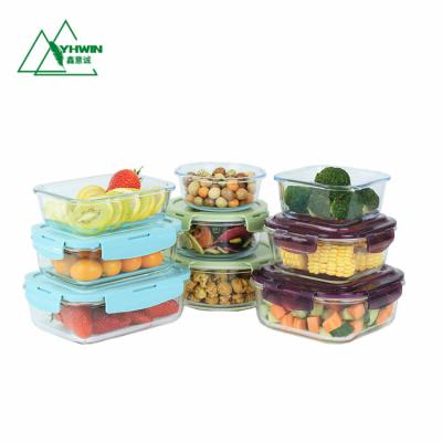 China Modern Borosilicate Glass Food Storage Lunch Containers With Lids for sale