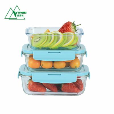 China Leak Proof Heatable Canned Storage Meal Prep Container Glass Food Storage for sale