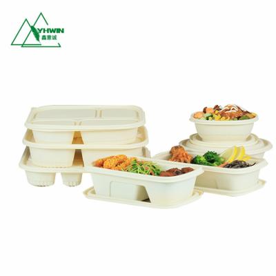 China Biodegradable Biodegradable Take Out Paper Lunch Box With Lids Sugarcane Bagasse Food Containers for sale