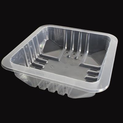 China Modern Style PET PP Meat Vegetables Fruits Vacuum Shaped Plastic Frozen Food Storage Carry Tray For Supermarket for sale