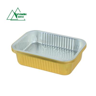 China Modern Rectangle 580ML Disposable Food Grade Aluminum Foil Container for sale