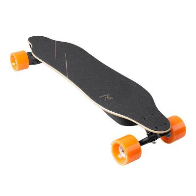 China All Bamboo and fiber glass 12s2p 43.2V 6Ah lithium battery pack dual belt driven boosted boards turbo model 39km/h electric skateboard wowgo longboard for sale