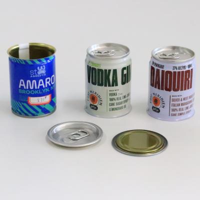 China 100ml 2oz Small Mini Beverage Tin Can For Cocktail Party for sale