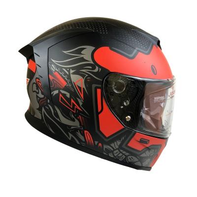 China Custom Cool Helmet Fashion Full Face Helmet Motorcycle Helmets For Sale With Reinforce PC Sun Visor for sale