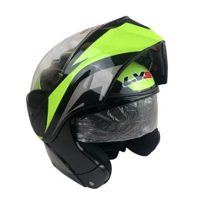 China Modular Racing Helmet Safety Helmets ABS Material With Double Visor Flip-Up Helmet For Motor Bike for sale