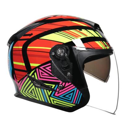 China Helmet Motorcycle Safety Helmet Double Visor Fashion Style New Half Face Helmet Racing Motor Helmet for sale