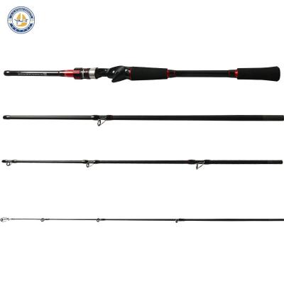 China Carbon PESCA OEM ODM 1.98m 2.1m 4 Section Sea Fishing Rod Carbon Fiber Carp Spinning Casting Rod for sale