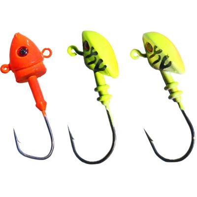 China 10pcs fishing lure metal jig head hook jig head fish tiger sinking slow basking leader high quality wholesale for sale