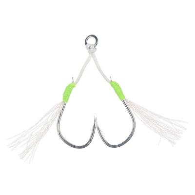 China Sea Fishing High Carbon Steel Jig Hooks BKK Double Helper Hook For Sea Ocean Beach PESCA for sale