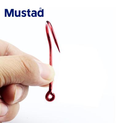 China High Carbon Steel Mustad 92554 Eagle-posted Red Barbed Hook Fish Hook High Carbon Steel Building Hook for sale