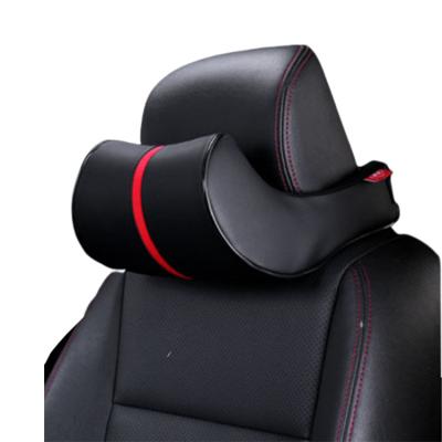 China Hot Selling Luxury Leather Business PU Car Headrest Pillow And Lumbar Support Pillow Set for sale