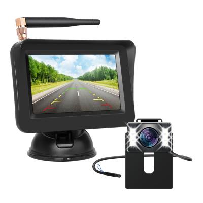 China 648x512pixels NTSC/PAL Wireless Analog Reversing Car Rear View Kit Security System 4.3 Inch Monitor Vehicle Rearview Camera AHD Backup System for sale