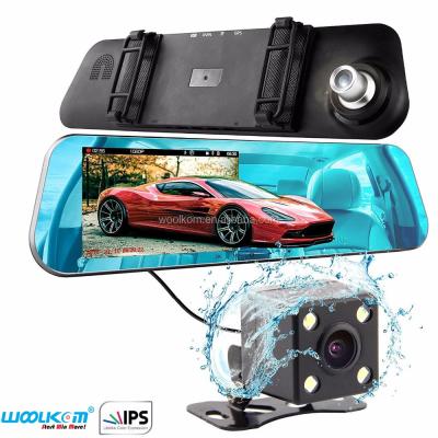 China Cycle Recording 1080P Full HD Car Black Box 2 in 1 Dual Lens Car Camera DVR Recorder with Rear View Mirror for sale