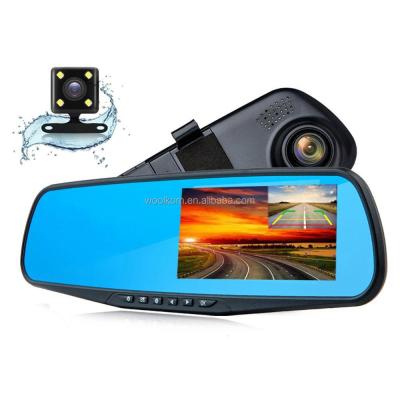 China Cycle Recording Woolkom Brand 43MR 4.3 Inch Dual Lens 1080P Mirror Dash Cam With G-sensor And Motion Detection Car dvr for sale