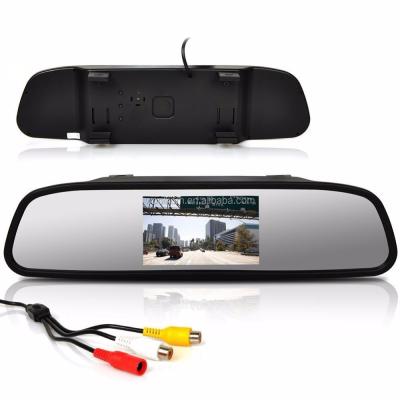 China 4.3 Inch Screen Car Vehicle Rearview Mirror Monitor For DVD/VCR/Car Reverse Camera 4.3 LCD Mirror Screen for sale