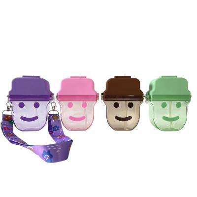 China 2022 Sustainable Cute Kids Cartoon Popsicle Water Bottle With Custom Logo PC Water Bottle Strap for sale