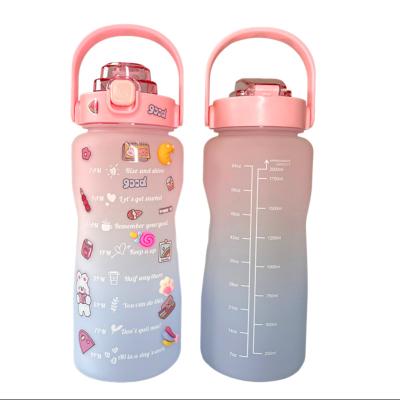 China Stocked Wholesale 2 Liter Gym Water Bottle Kids Plastic Water Bottle Wholesale Plastic Bottles for sale