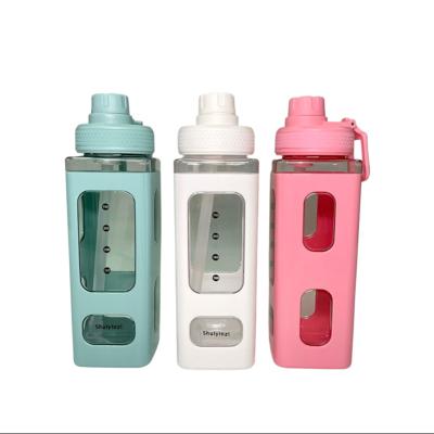 China New Arrival 900ml Outdoor Gym Sports Straw Water Bottle Stocked Portable Plastic Drinking for sale