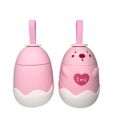 China Viable Ready To Ship Cute Small Pink Pig Glass Bottles Water Bottles For School Girls Drinking Glasses for sale