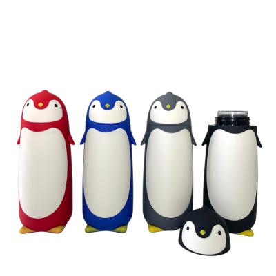 China Customized Wholesale Sustainable 300ml Cartoon Penguin Shaped Glass Water Bottle Kids Eco - Friendly for sale