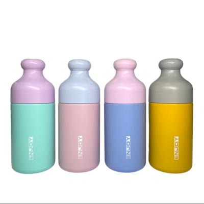 China Custom Fashionable Cute Insulated Double Walled Bottle Stocked Logo Macaron Color Kids Girls Stainless Steel for sale