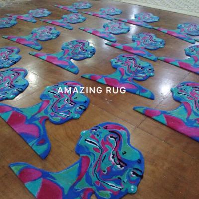 China Stain Resistant Human Shape Mat Custom Design Cover Factory Price Sample Bulk Order Area Die Cut Mat Anti-Slip Cover for sale