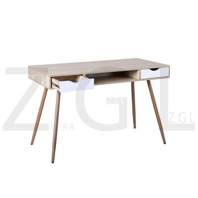 China Dropshipping EU/FR Space Saving OK MDF Metal Frame Metal Frame PC Computer Desk Wooden Students Study Desk Console Table for sale