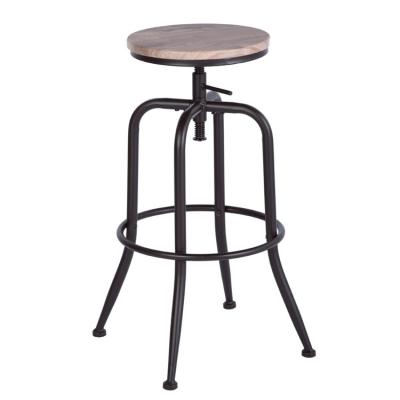 China Simple And Exquisite Large Black Wooden Barstool Counter Durable Design Modern Modern Design Bar Stool for sale