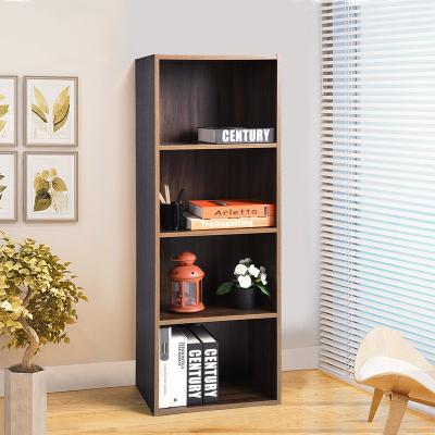 China 4 Tiers DROPSHIP OK US/CA Bookcase Wooden Open Shelf Home Office Living Shelf 4 Tiers for sale