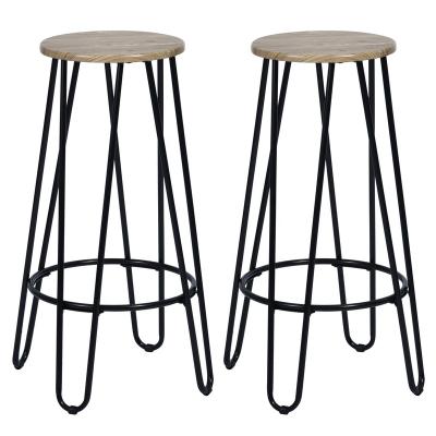 China Industrial Hot Sale Barstools Bar Chair Wooden Seat Modern EU RTS DROPSHIP Furniture for sale