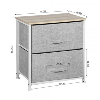 China European Modern Living Furntiure 2pcs/1ctn Furniture 2pcs/set 2 Tier Wooden Foldable Storage 2 Piece Cabinet Metal Drawer Cloth Fabric 2pcs/1ctn for sale