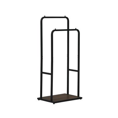 China Assembly Easy Assembly Bathroom Towel Rack Tube Square Metal Color WALANUT Black Wood Manufacturing for sale