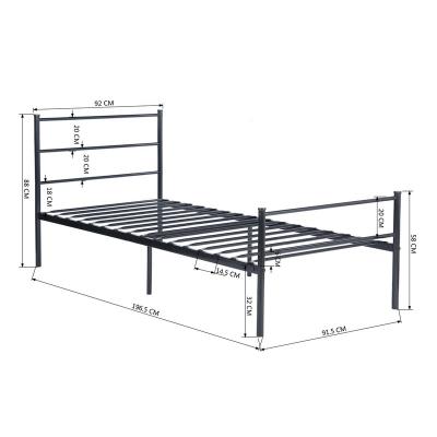 China Low price modern design metal full metal beds single bed frame home bedroom hotel high quality school furniture factory supply for sale