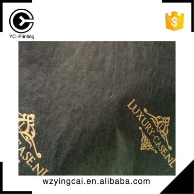 China Waterproof Custom Logo Fabric Handmade Black Custom Printed Wrapping Paper for sale