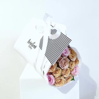 China Recycled Materials Wholesale Pink Carry Bags Flower Bouquet Wrapping Fashion Sheath for sale