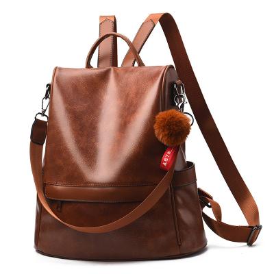 China Other new fashion casual ladies backpack large capacity woman backpack soft leather bag for sale