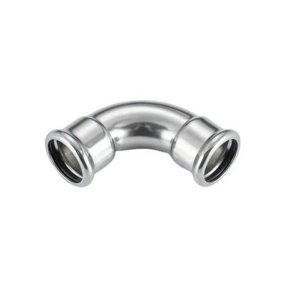 China 316L 304L 304 M Profile Stainless Steel Press Pipe Fittings 45 Degree Elbow DVGW W534 for sale